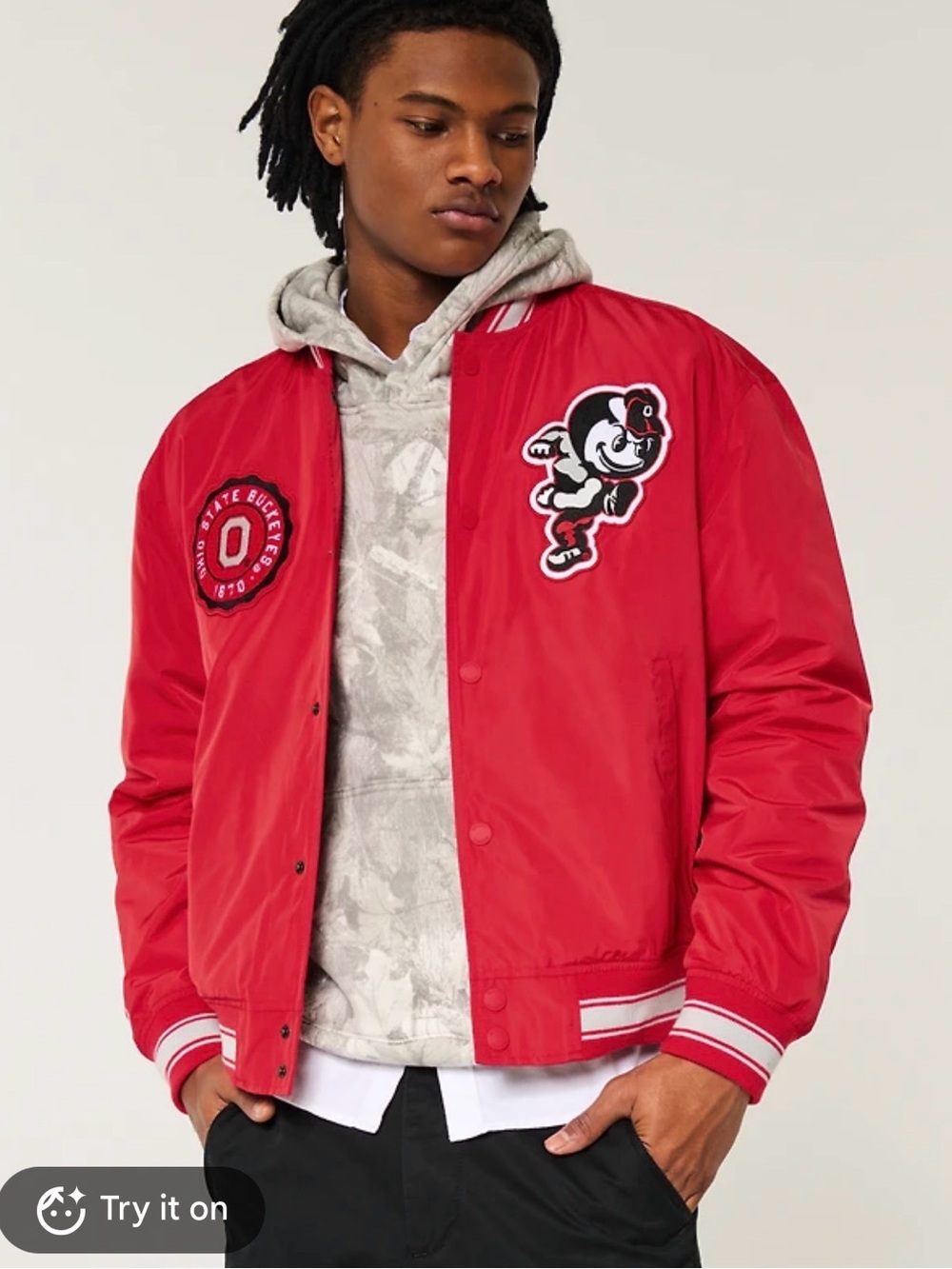 NWT Hollister Ohio State Buckeyes Brutus Varsity Bomber Jacket Men’s S